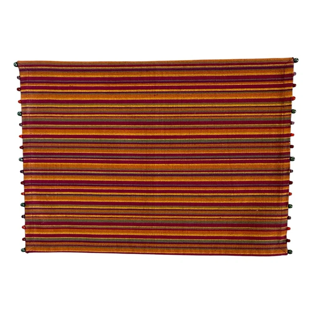 Pier 1 Imports Spicey Stripe Placemat 14” x 20” Fall Holiday Multicolor Set of 4